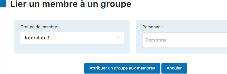 Sélection du groupe et du membre